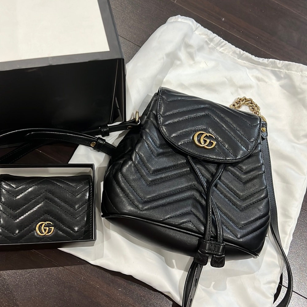 Selling both Gucci backpack and wallet